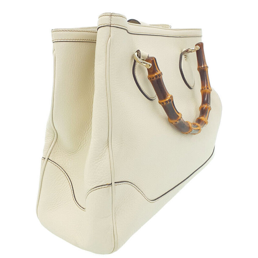 Gucci Handle Bamboo Leather Top Shoulder Bag Handbag